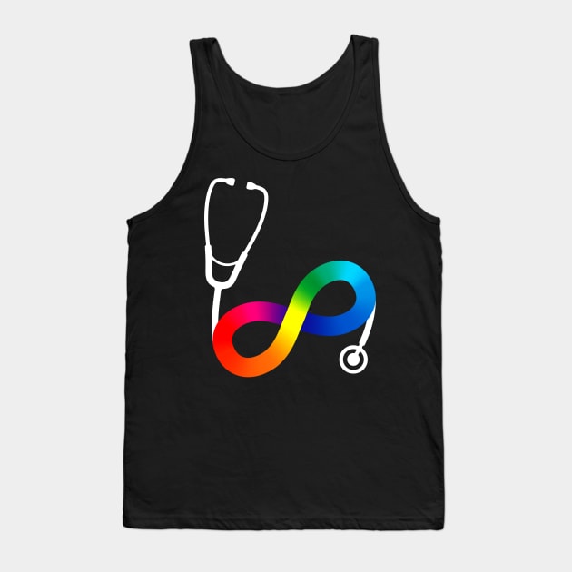 Stethoscope Autism Acceptance Infinity Symbol Tank Top by mia_me